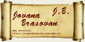 Jovana Brašovan vizit kartica